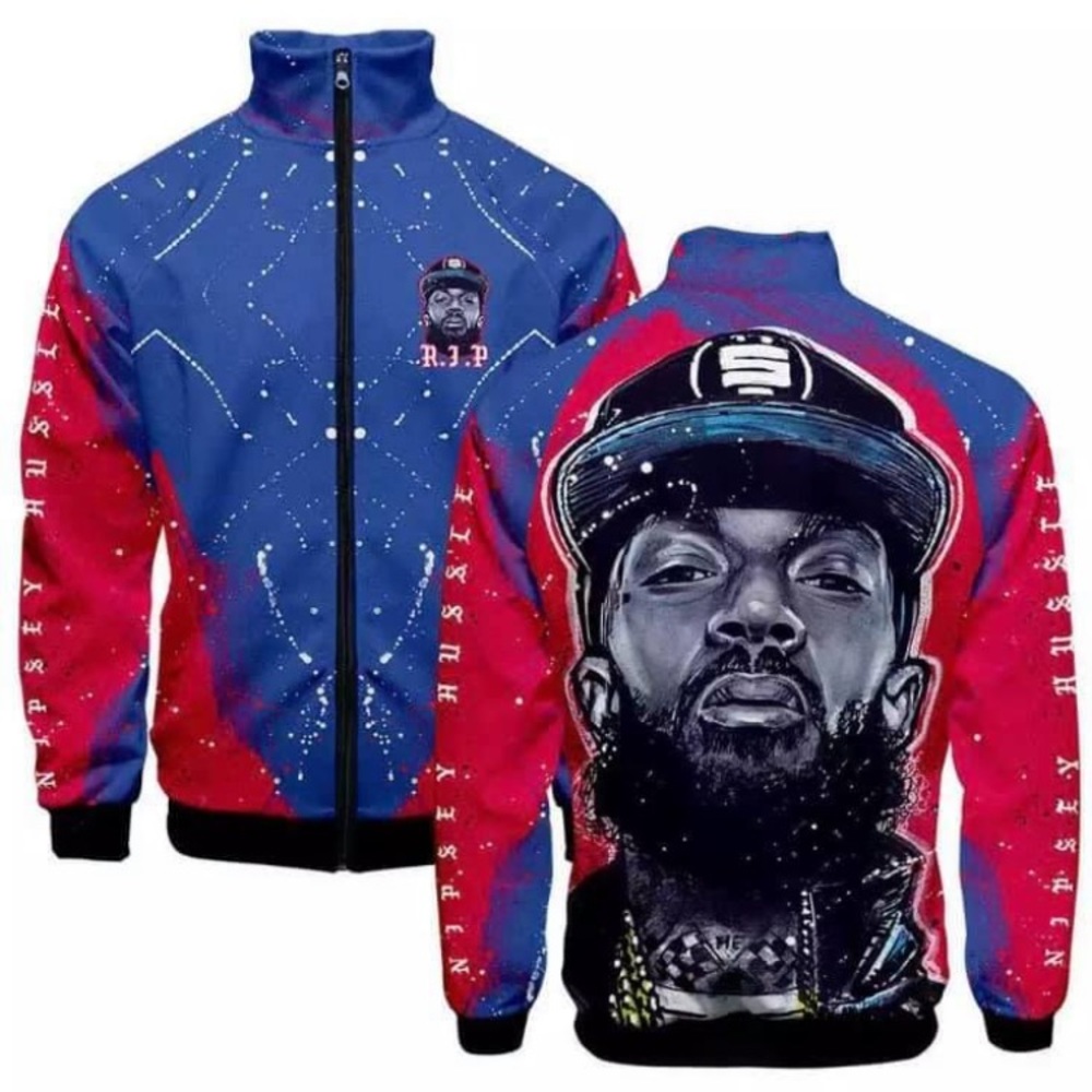 Nipsey Hussle jacket dark pink and blue size medium and large available